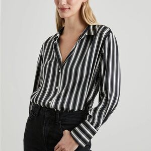 Rails Black and White Striped Button Down Shirt